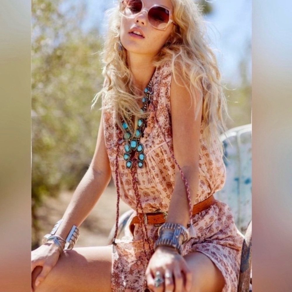 EUC Spell Desert Rose Shift Dress in Blush